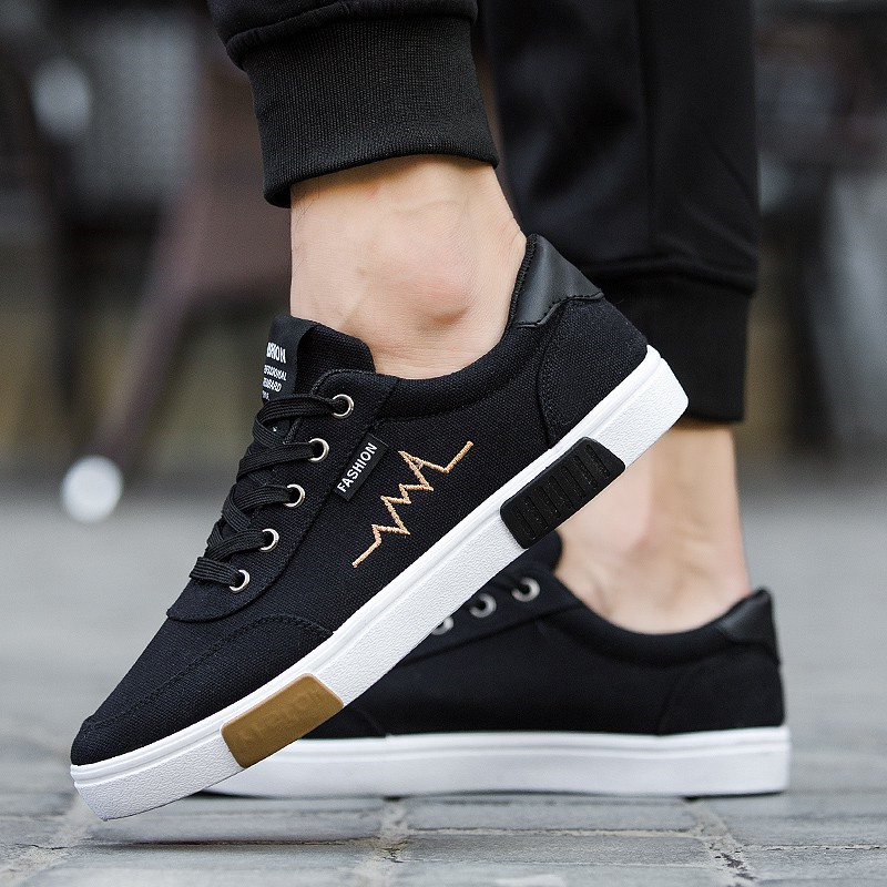 Spring Summer Canvas Shoes Men Sneakers Low Top Black Men's Casual Shoes Male Brand Fashion Sneakers 39-44 - Price history & Review | Seller - My Siking Store | Alitools.io