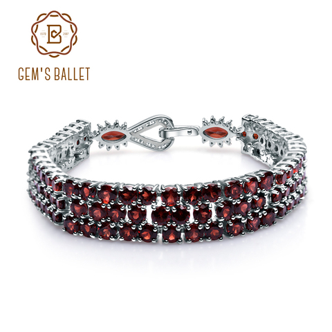 GEM'S BALLET 30.80Ct Natural Red Garnet Gemstone Bracelet Genuine 925 Sterling Silver Bracelets & Bangles For Women Fine Jewelry ► Photo 1/6