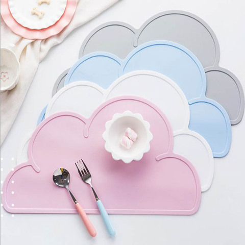 Cloud/Square Shape Placemat Kids Plate Mat Food Grade Silicone Table Pad Waterproof heat insulation Kitchen gadget Easy Cleaning ► Photo 1/6