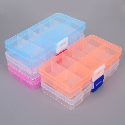 1pcs Plastic Storage Jewelry Box Compartment Adjustable Container for Beads earring box for jewelry rectangle Box Case ► Photo 1/6
