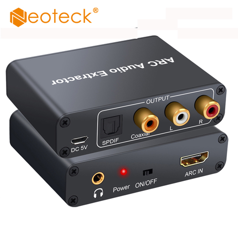192KHz Aluminum ARC Audio Adapter HDMI Audio Extractor Digital to Analog Audio Converter DAC SPDIF Coaxial RCA 3.5mm Jack Output ► Photo 1/6