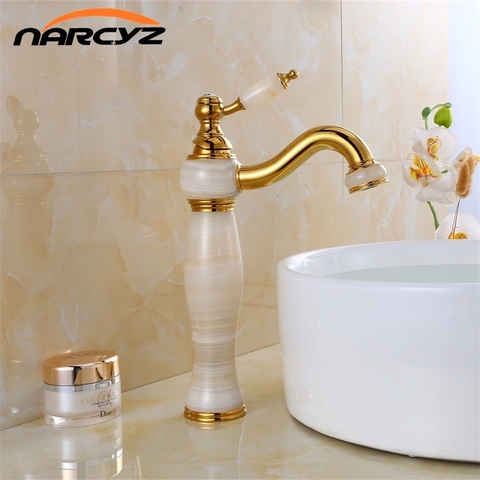 Free shipping Luxury New Natural Marble Decoration Bathroom Lavatory Basin Vessel Sink Mixer Tap XT-1003 ► Photo 1/6