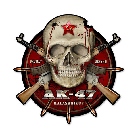Russian Soviet CCCP AK47 Special Forces Red Star Skull Protect Defend kalashnikov Laple Pin Badge ► Photo 1/2