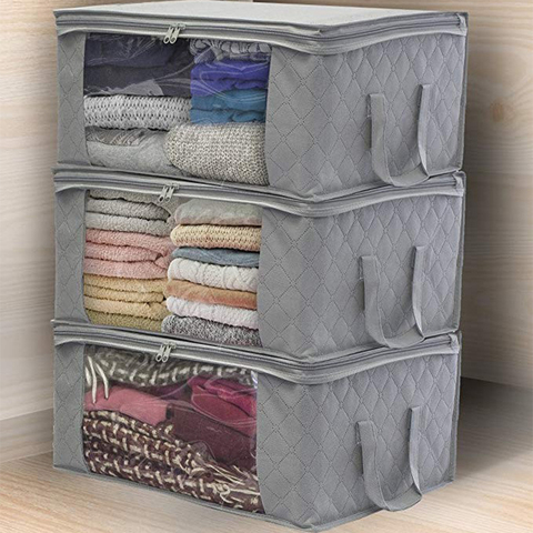 Clothing Wardrobe Organizer Bag Clothes Blanket Quilt Closet Box Bag Home Foldable Storage Organization Wash Moisture-proof ► Photo 1/6