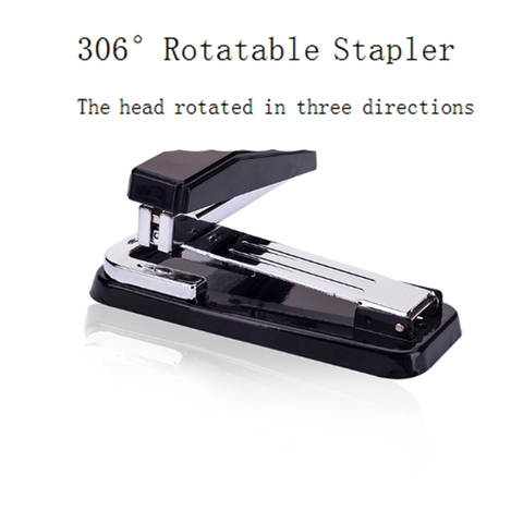 Deli 1PC 306Degree rotatable metal Stapler random color large size for office school paper binding ► Photo 1/4