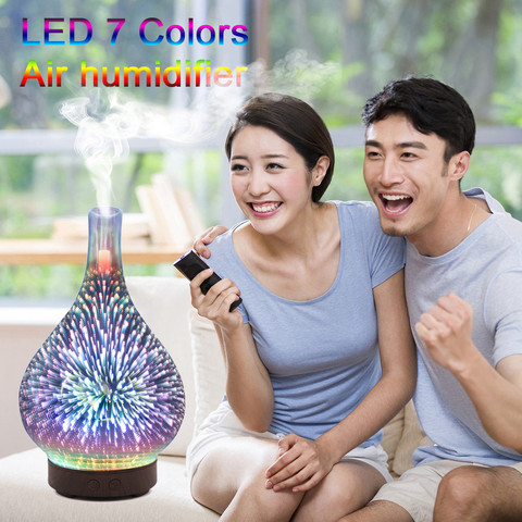 Glass Night Lights Diffusers Humidifier 7 Colour Changing LED