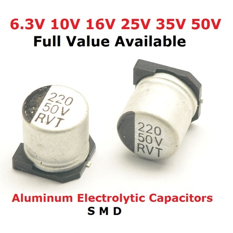 10pcs 10V 47UF 16V 100UF 25V 22UF 35V 470UF 50V 220UF 1000UF 10UF 330UF 2200UF 150UF Aluminum electrolytic capacitors SMD ► Photo 1/1
