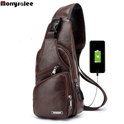 Men's Crossbody Bags Men's USB Chest Bag Designer Messenger bag Leather Shoulder Bags Diagonal Package 2022 new Back Pack Travel ► Photo 1/6