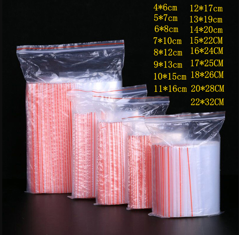 100pcs Transparent Plastic Self-sealing Bags (size: 4*6cm, 6*8cm