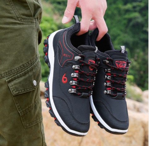 2022 Men Leather Outdoor Hiking Sneakers Male Shoes Adult Non-Slip Casual Military Army Shoes Autumn Hard-wearing Footwear ► Photo 1/6