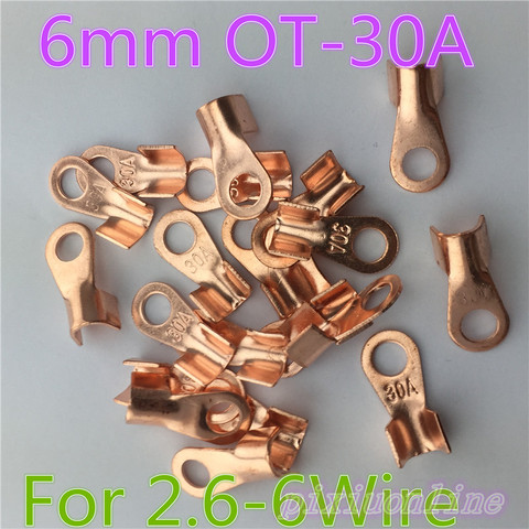 20pcs L4Y  6mm OT-30A  Dia Copper Circular Splice Terminal Wire Naked Connector For 2.6-6Wire on Sale High Quality ► Photo 1/5
