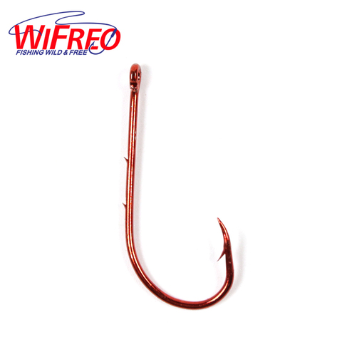Wifreo 20pcs/bag Red Baitholder Hook High Carbon Steel Bait Holder Fishing Hook Nickle Color Fish Hooks Size 2 4 6 8 10 ► Photo 1/6