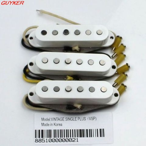 Vintage single plus Electric guitar pickups three single white aluminum nickel cobalt single coil pickups ► Photo 1/3