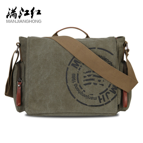 Manjianghong Leisure Canvas Men's Briefcase Bags Quality Guaranteed Man's Shoulder Bag Fashion Business Functional Messenger Bag ► Photo 1/6