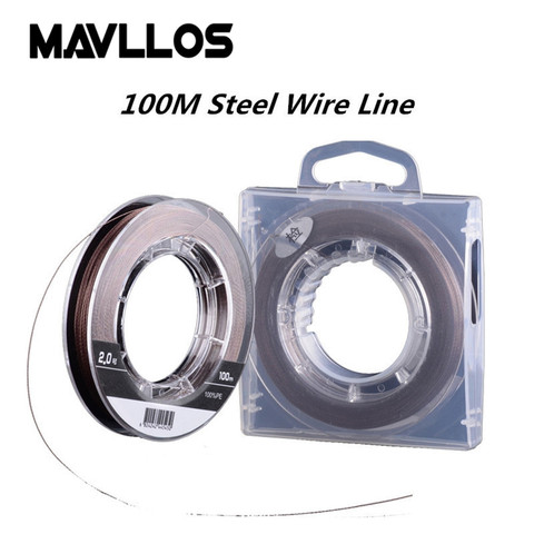 Mavllos Steel Cored Wire Inside 4 Strands Braided PE Fishing Line Super Strong Multifilament Fishing Line 10- 90lb ► Photo 1/6
