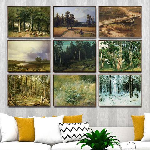 Home Decoration  Art Wall Pictures for Living Room Poster Print Canvas Printings Paintingsn Russian Ivan I. Shishkin Landscape ► Photo 1/1