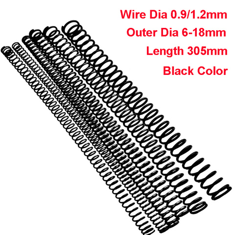 1PCS Black Manganese Steel Pressure Spring Y Type Spring Wire Dia 0.9/1.2mm Outer Dia 6-18mm Length 305mm ► Photo 1/6