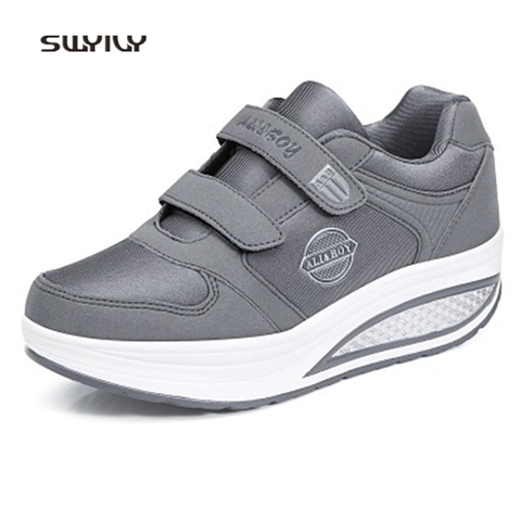 SWYIVY Women Toning Shoes Hook&Loop Light Swing Sneakers For Female 2022 Soft Heel Non-slip Women Slimming Shoes Lose Weight ► Photo 1/6