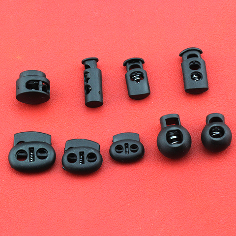 10pcs black cord lock spring clasp plastic ► Photo 1/6