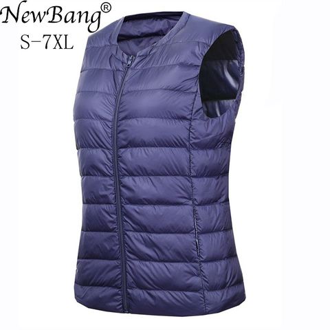 NewBang Brand 6XL 7XL Large Size Waistcoat Women's Warm Vest Ultra Light Down Vest Women Portable Sleeveless Winter Warm Liner ► Photo 1/6