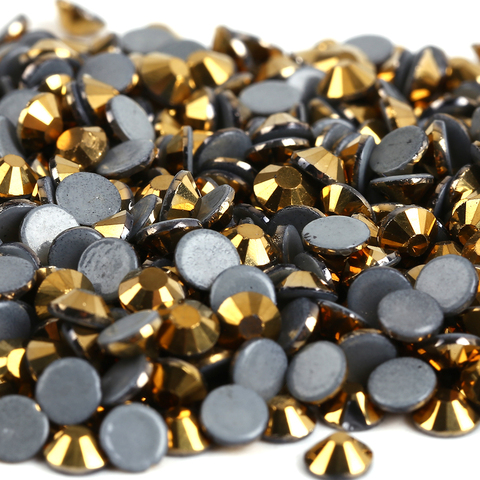 ss6,ss10,ss16,ss20,ss30 Gold Hematite DMC Iron On Rhinestones/Hot fix Crystal Rhinestones Strass Sewing & Fabric Garment stones ► Photo 1/1