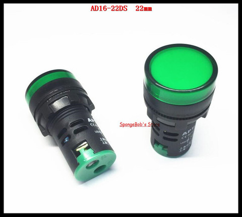 10-20 pcs/Lot AD16-22D/S 22mm Green AC/DC 12V,24V,36V,110V, AC220V LED Power Indicator Signal Light Pilot Lamp ► Photo 1/3