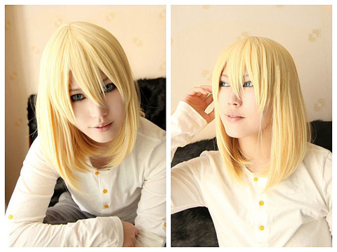 Howl's Moving Castle Wizard Howl Short Blonde And Short Black Heat Resistant Synthetic Hair Cosplay Costume Wig + Cap ► Photo 1/3