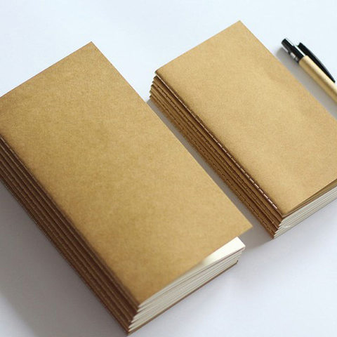 Standard/Pocket Kraft Paper Notebook Blank Notepad Diary Journal Traveler's Notebook Refill Planner Organizer Filler Paper ► Photo 1/5