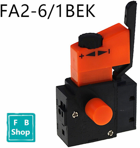 1PCS FA2-6/1BEK Orange+Black 6A 250V 5E4 Lock on Power Tool Electric Drill Speed Control Trigger Button Switch ► Photo 1/3