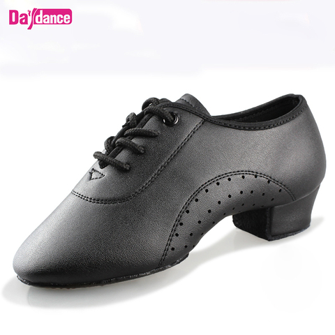 Men Boys Dance Shoes Black Low Heels Ballroom Dancing Shoes Tango Salsa Rumba Modern Latino Shoes For Boys Kids ► Photo 1/6