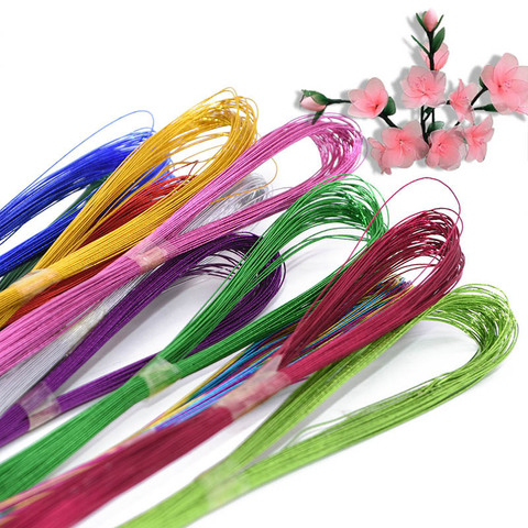 25pcs 80cm long Flower Wire Artificial Branches Twigs Iron Wire Used For DIY Nylon Stocking Flower Stem Making Accessories ► Photo 1/6