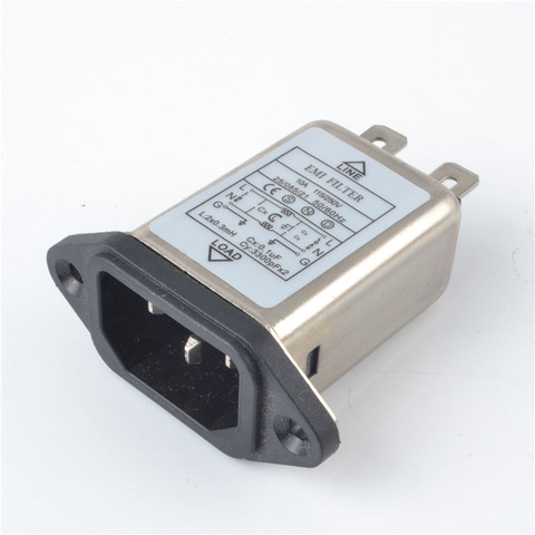 1PC IEC 320 C14 Male Socket Panel Mount Power Line power EMI filter 10A 125/250V BETTER THAN YUNPEN YB10A1 Connector ► Photo 1/5
