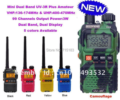 Baofeng UV 3R Plus Dual Band Mini Pocket two way radio BAOFENG UV-3R+ Plus 99 channels vhf&uhf  walkie talkie free shipping ► Photo 1/6