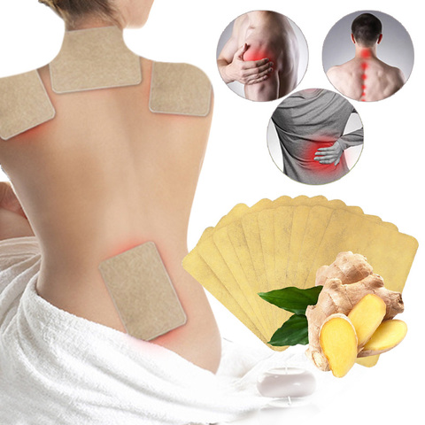 10pcs/Lot Ginger Neck Back Pain Plaster Patch Body Warmer Sticker Self Heating 12h Patch Winter Keep joint Warm foot knee ► Photo 1/6