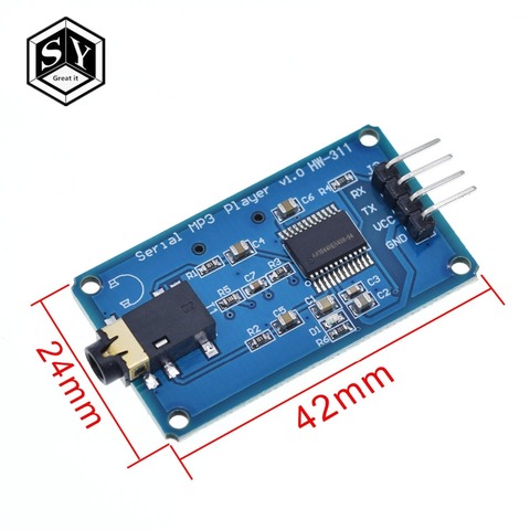 1PCS Great IT YX6300 YX5300 UART Control Serial Module MP3 Music Player Module For Arduino/AVR/ARM/PIC CF ► Photo 1/6