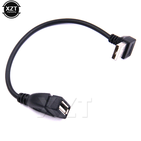 High Quality Black 1pcs 20cm Left/Right Angled 90 Degree USB 2.0 Type A Male to Female USBCable Extension Cable Cord  ► Photo 1/6