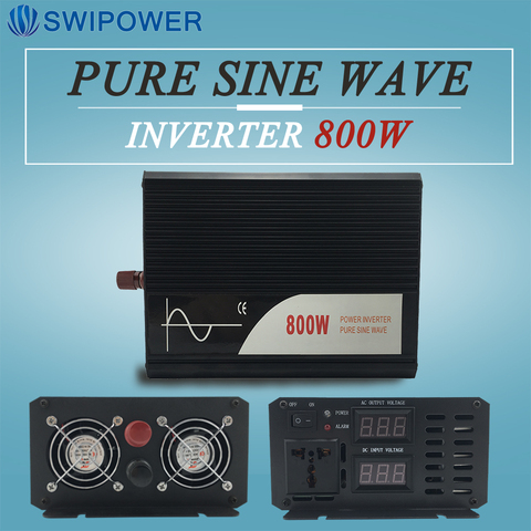 800W pure sine wave solar power inverter DC 12V 24V 48V  to AC 110V 220V ► Photo 1/6