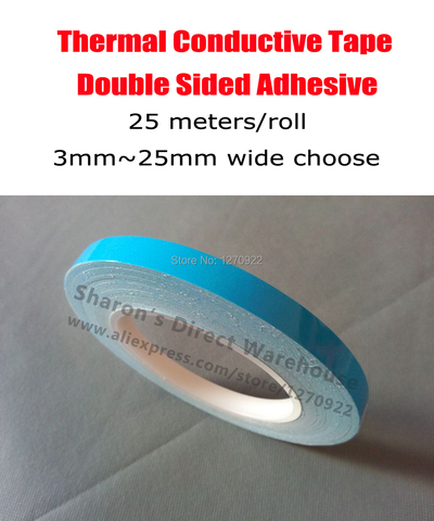 25 Meters/roll, 3mm~25mm Wide Choose, Double Adhesive Thermally Conductive Tape for Aluminum Frame LED Lighting, Heat Sink, PCB ► Photo 1/2