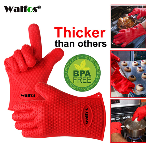 WALFOS 1 piece food grade Cooking Baking BBQ glove Heat Resistant Silicone BBQ Grill Glove barbecue grilling glove BBQ tools ► Photo 1/6