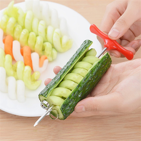 Vegetables Spiral Knife Potato Carrot Cucumber Salad Stainless Steel  Chopper Spiral Screw Slicer Cutter Spiralizer Kitchen Tools