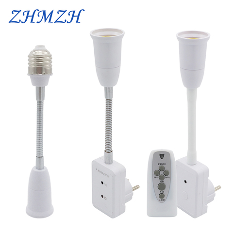 220V Dimmable Timing Remote Control Lamp Base Flexible E7 Light Socket Cap EU Plug Sound And Light Control Switch Lamp Holder ► Photo 1/6