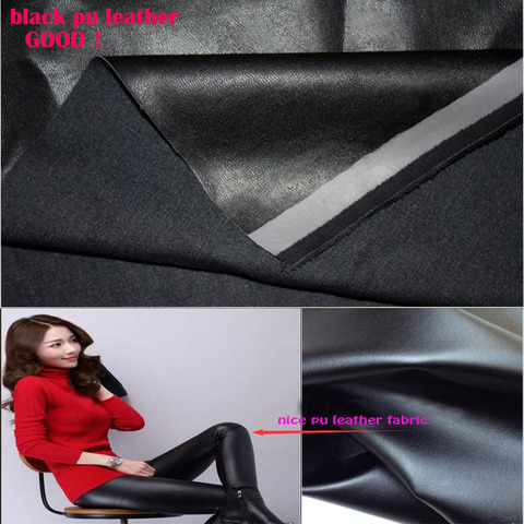 Good 69*50cm Black PU Leather Faux Leather Fabric PU Synthetic Leather Fabric Quilting Patchwork Sewing Material Diy Pants Dress ► Photo 1/6