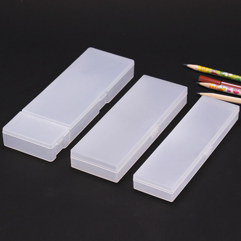 Simple Transparent Pencil Case Frosted Plastic Pencil Pens Storage Box Stationery Office Supplies ► Photo 1/6