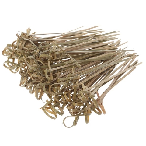100Pcs Disposable Bamboo Tie Knotted Skewers Twisted Ends Cocktail Food Fruit Picks Fork Sticks Buffet Cupcake Toppers Wedding ► Photo 1/6