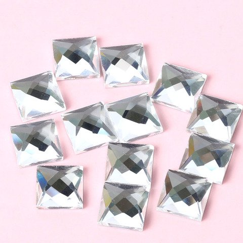 2022 New Super shining white square flatback glass crystal rhinestones apply to DIY Watch Decoration and wedding dress ► Photo 1/3