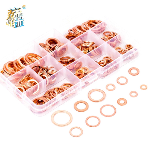 280/200/150/100/50pcs DIN7603 M5 M6 M8 M10 M12 M14 T3 Sealing Copper Washer For Boat Crush Washer Flat Seal Ring Fitting Kit ► Photo 1/4