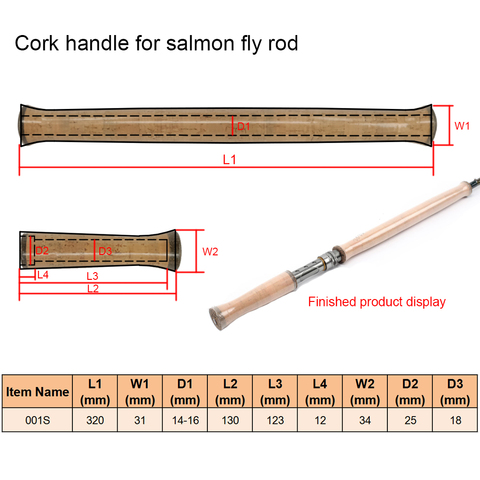 Aventik DIY Fly Fishing Rod Cork Handle For Salmon Fly Rod Super AAA Grade Super Light Cork Fly Rods Handle Accessory Tools ► Photo 1/3
