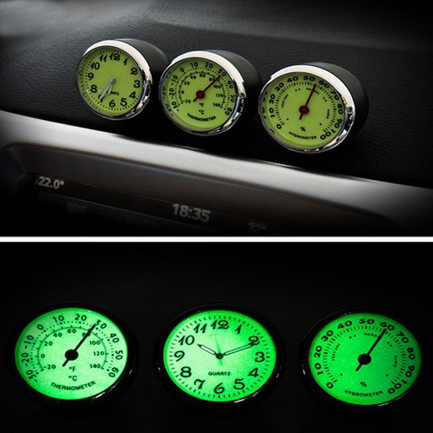 3pcs Car Luminous Clock Thermometer Hygrometer Auto Digital Watch Car Electronic Clock Automotive Clock Car Interior Accessories ► Photo 1/6