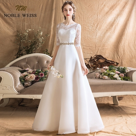 wedding dresses organza a-line simple wedding dress sexy floor