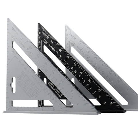 7'' Triangle Angle Protractor Aluminum Alloy Speed Square Measuring Ruler Miter For Framing Building Carpenter Measuring Tools ► Photo 1/6